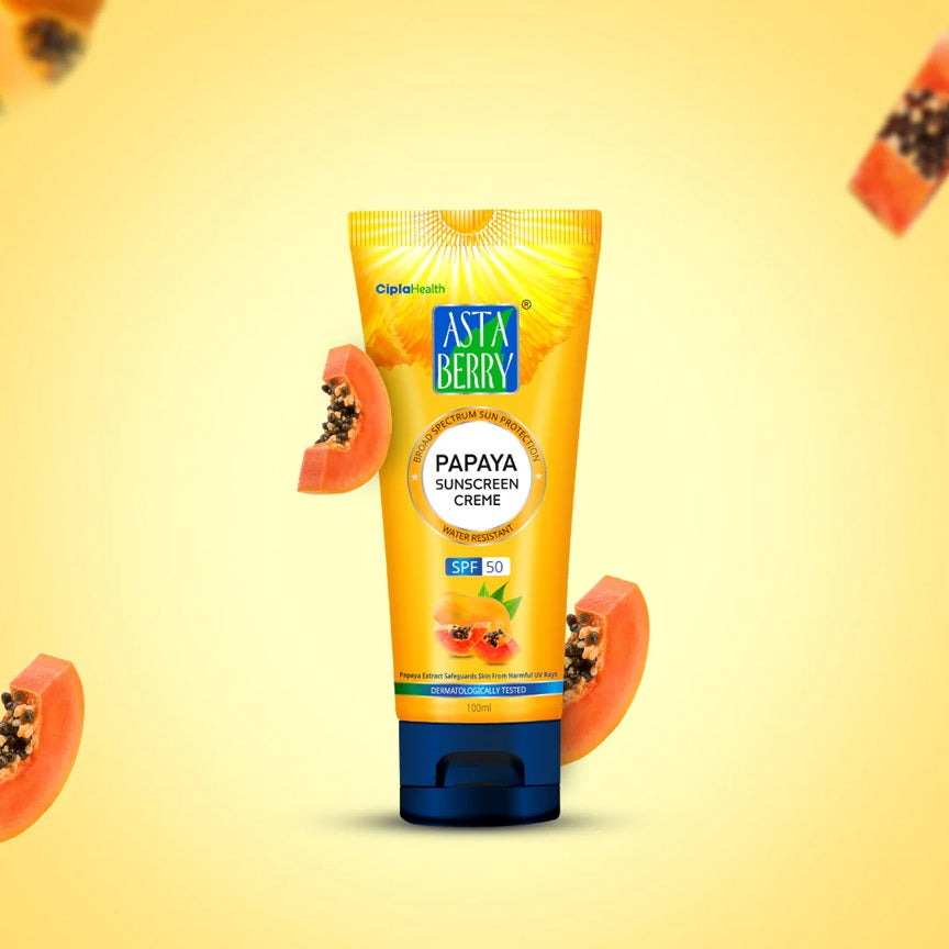 Astaberry Papaya Sunscreen Creme | SPF 50