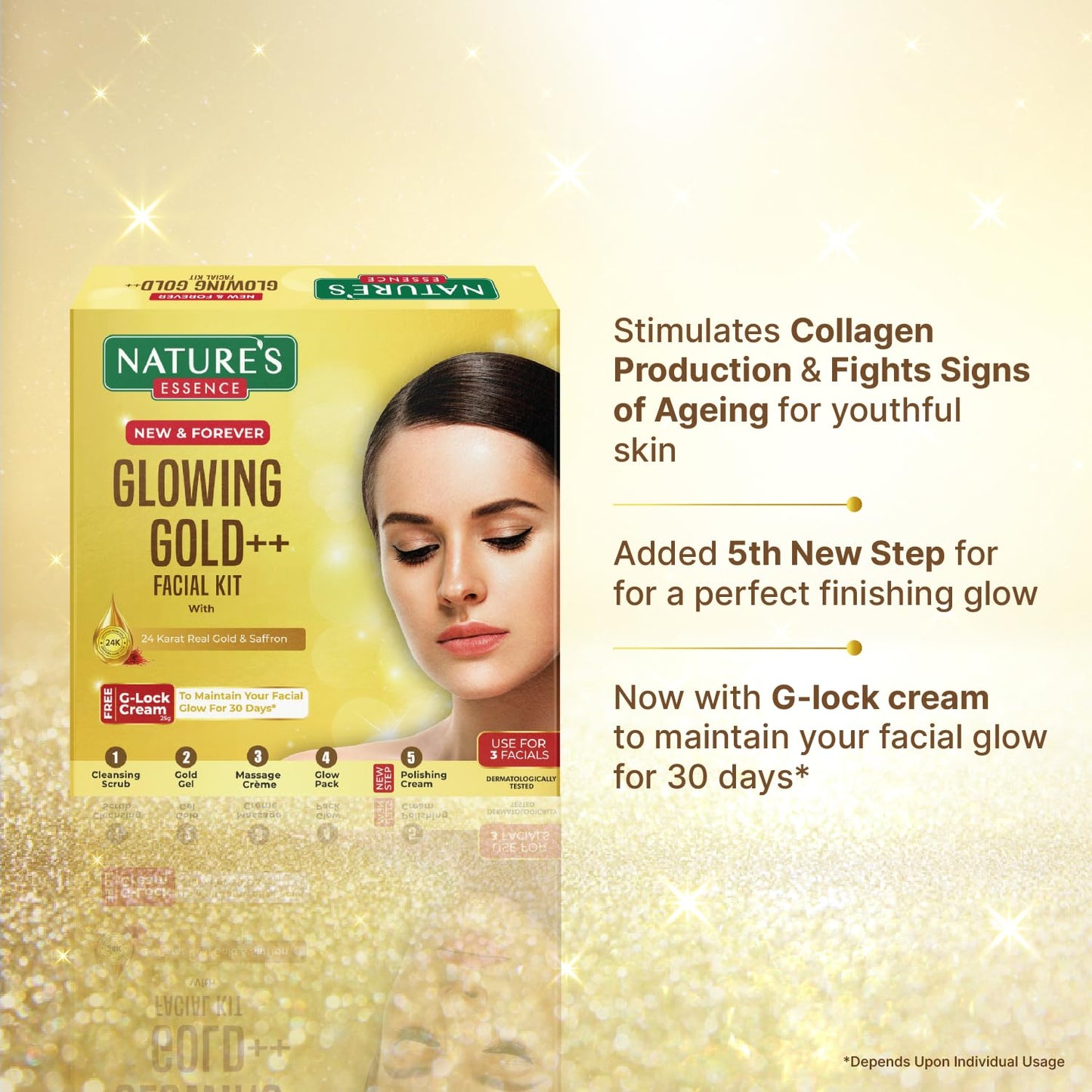 Nature's Essence Glowing Gold++ Facial Kit