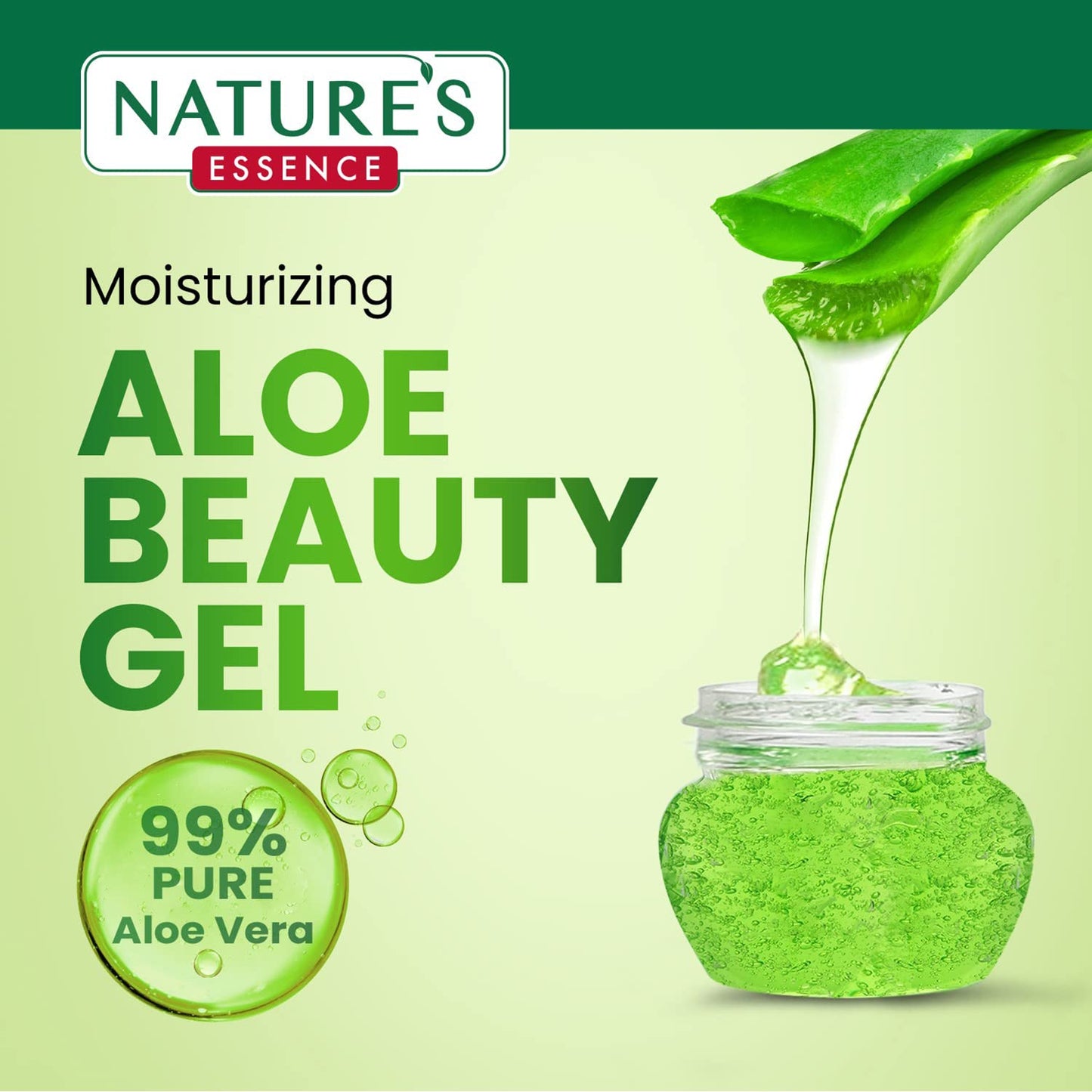 Nature's Essence Moisturising Aloe Beauty Gel With Vitamin E And Peppermint Oil