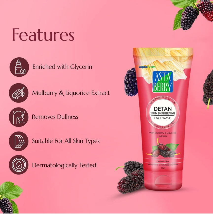 Astaberry Detan Skin Brightening Face Wash