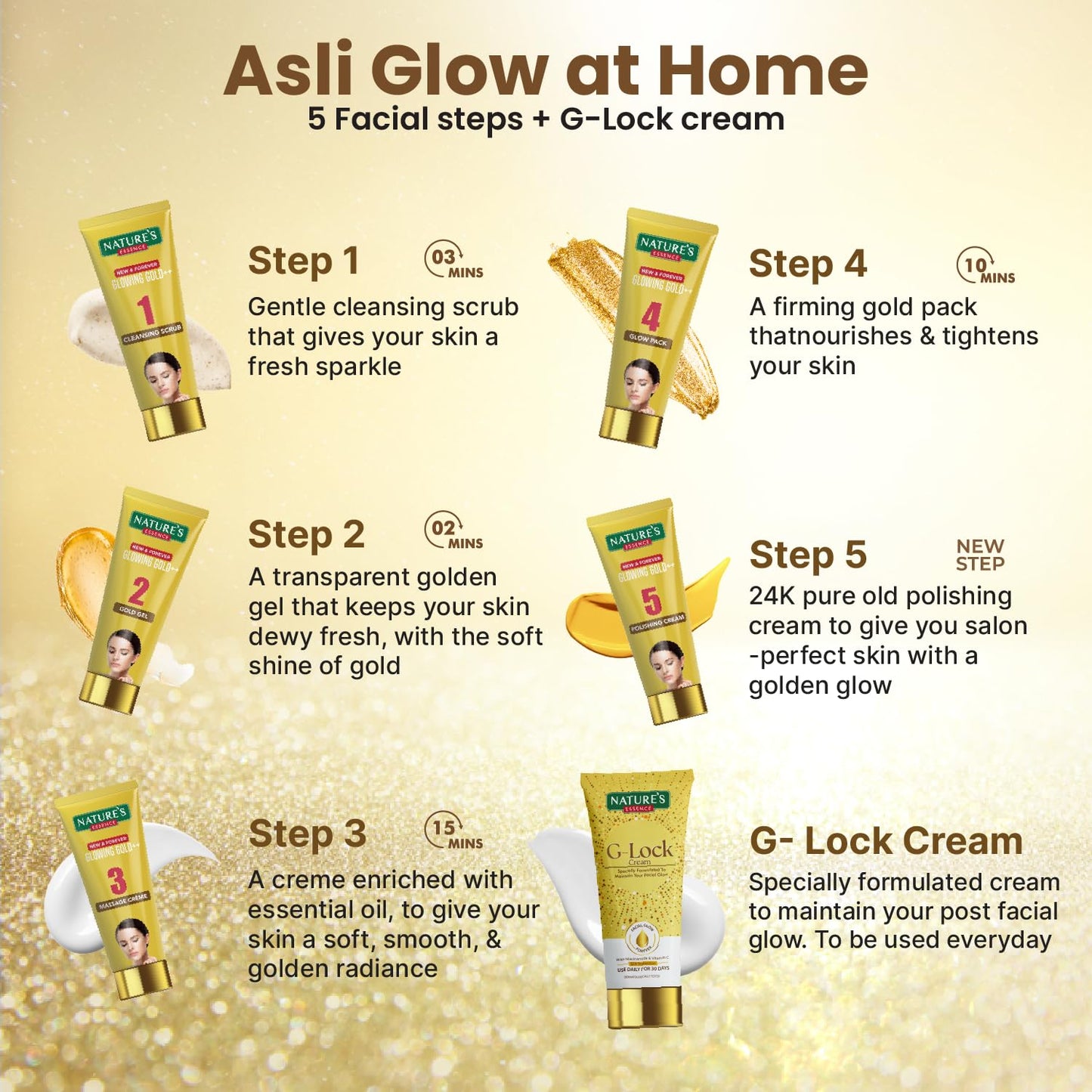 Nature's Essence Glowing Gold++ Facial Kit