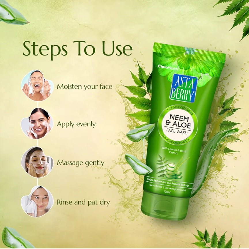 Astaberry Neem & Aloe Face Wash | Antibacterial Properties