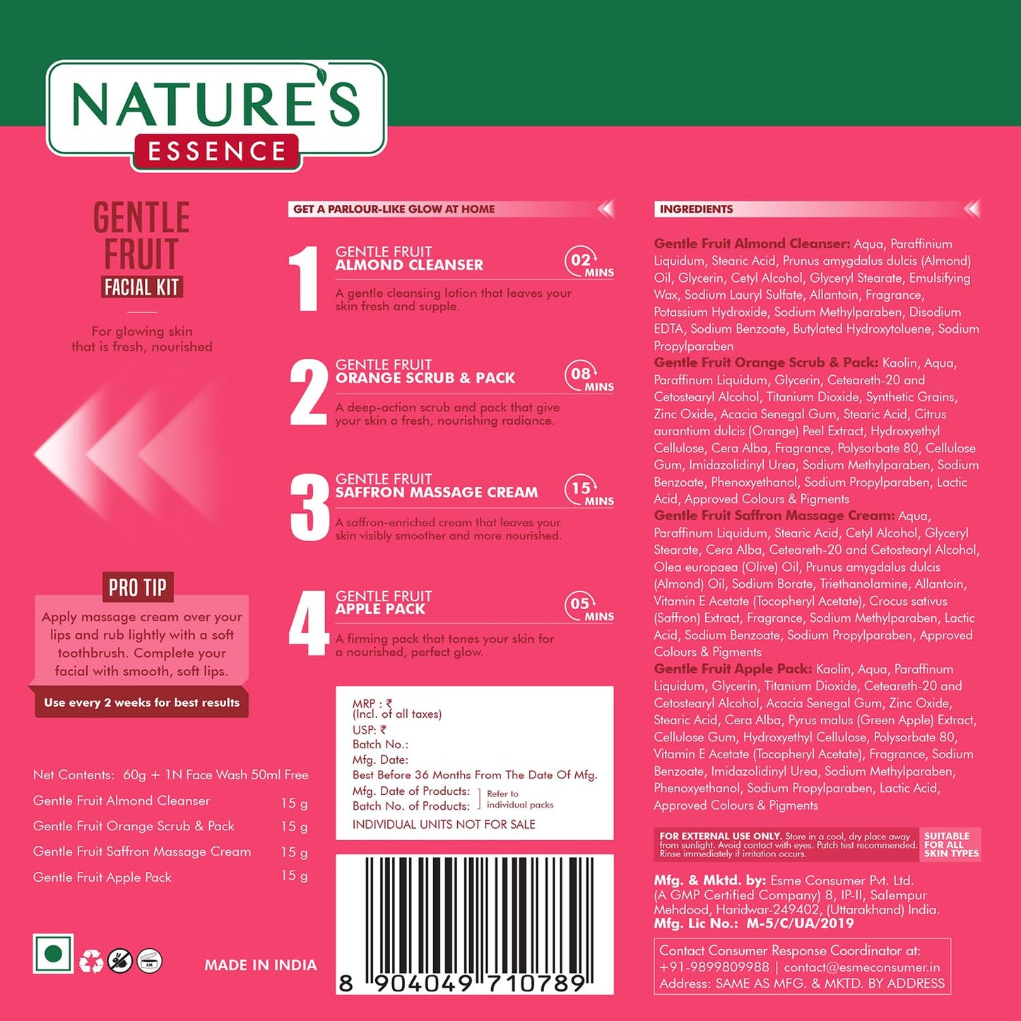 Nature's Essence Gentle Fruit Facial Kit 75g