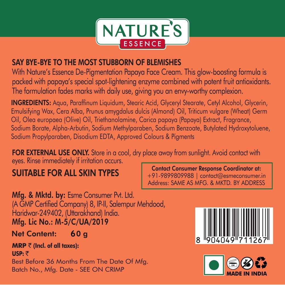 Nature's Essence Flawless Papaya Face Cream - De Pigmentation
