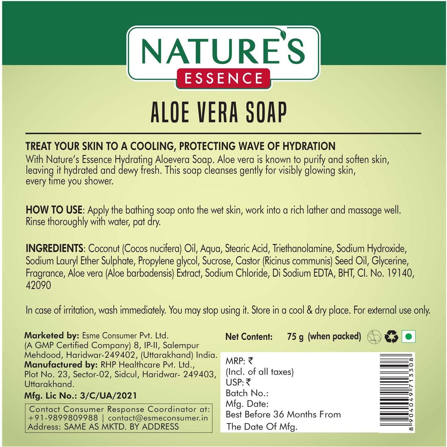 Nature's Essence Hydrating Aloevera Soap