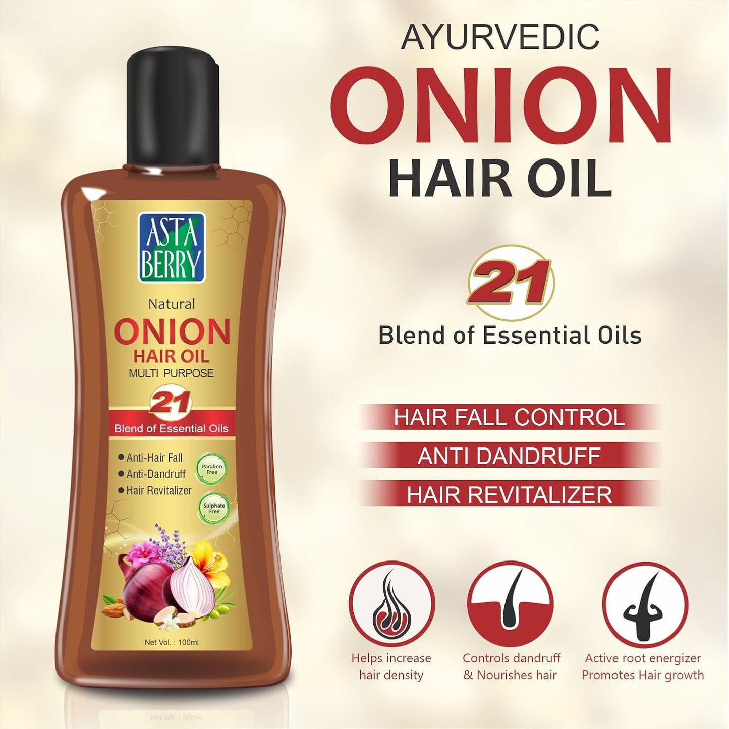 Astaberry Ayurvedic Onion Hair Oil