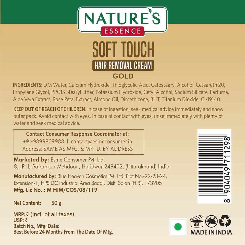 Nature's Essence Soft Touch Hair Removal Cream Gold